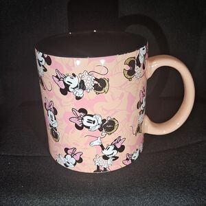 Disney Minnie Mouse Mug (Large!) Pink with Glitter Accents - Brand New